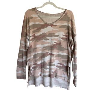 American Eagle Thermal Neutral Camo Long Sleeve Top Size S Utilitarian Textured